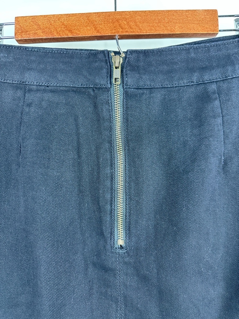 Lioness Black Mini Skirt Denim Classic Staple Front Slit Y2K Basic - Picture 5 of 8